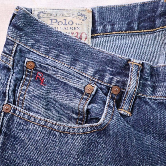 Polo Ralph Lauren Men Jeans Classic Blue Distressed Denim Straight Fit 30x30 - Picture 5 of 8